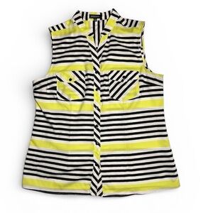 Notations Striped Sleeveless Top - Yellow and Black size L